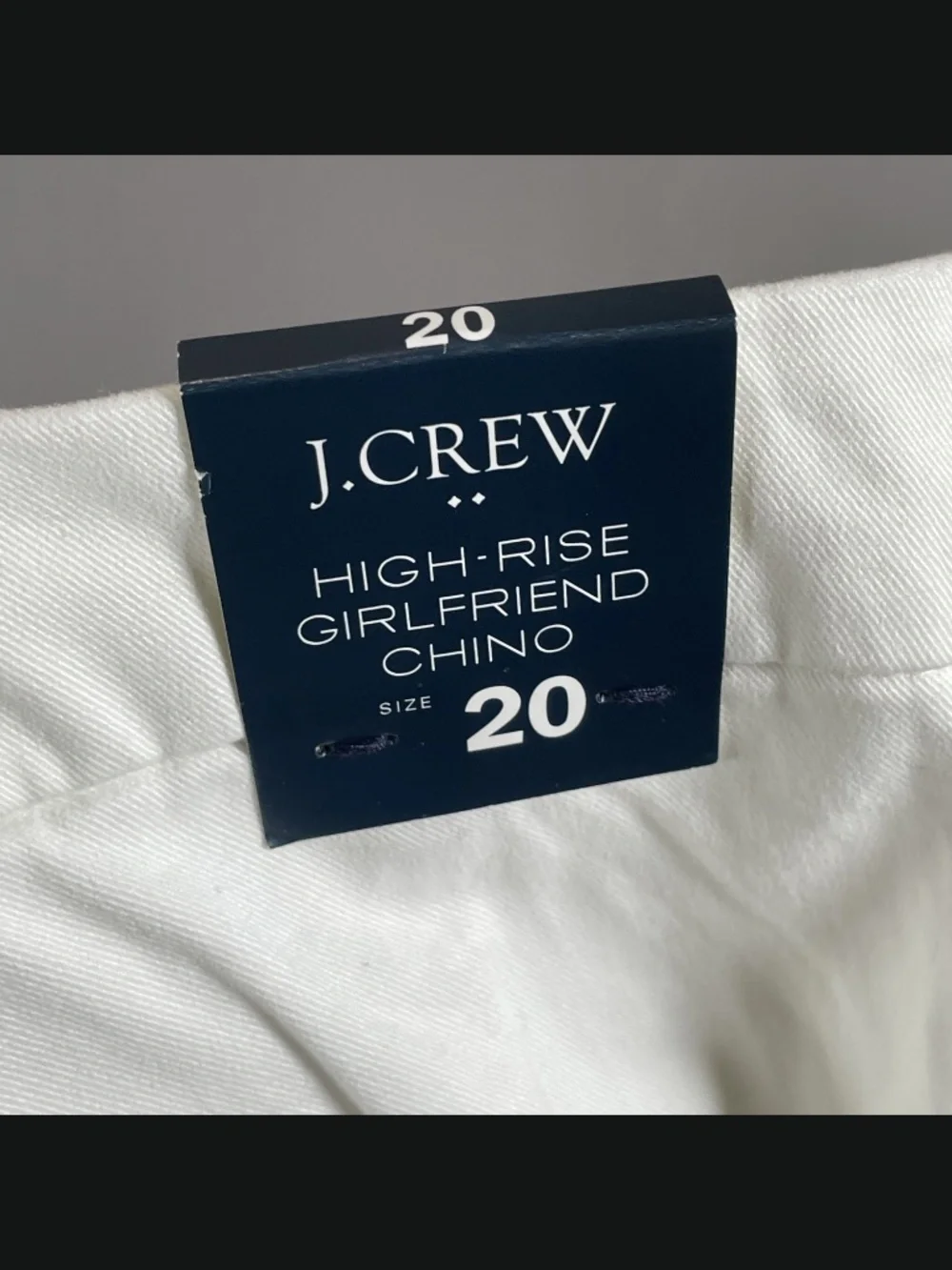 NEW J Crew Pants Womens 20 off white straight leg girlfriend chino preppy casual
